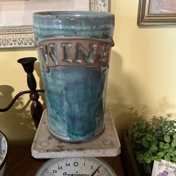 Handmade Glazed Pottery Wine Chiller - Picture 5 of 15
